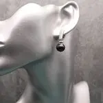 Классические серьги с натуральным жемчугом - черный жемчуг