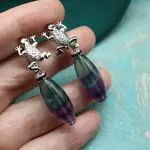 Флюорит в украшениях - серьги