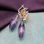 Дизайнерские серьги с флюоритом