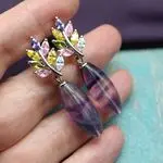 Серьги с природным флюоритом