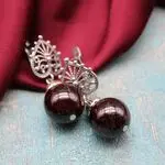 Шикарные серьги с гранатами в этностиле