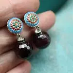 Гранатовые серьги