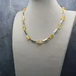 Колье чокер с золотым гематитом и цитрином