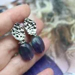 Стильные серьги из серебра с флюоритом