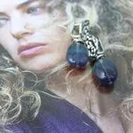 Серьги с сиреневыми камнями - флюорит
