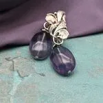 Серьги с фиолетовым флюоритом