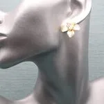 Серьги с цирконами цветы