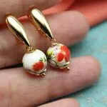 Серьги из расписного фарфора